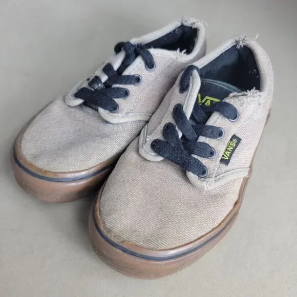 Vans Shoes Boys Size 11.5 Brown Lace Up Walking Low Top Man Made Comfort Sneaker - Picture 2 of 15